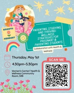 Join us for Parenting, Studying, and Thriving: Wellness Strategies for Student Parents, a collaborative event with Health and Wellness focused on supporting student parents with valuable resources for balancing academics, parenting, and self-care. Together with Health and Wellness, we’ll share practical strategies for maintaining well-being and building a strong, supportive community. Enjoy interactive games, connect with others, and leave with fresh tools for thriving in your academic and personal journey!